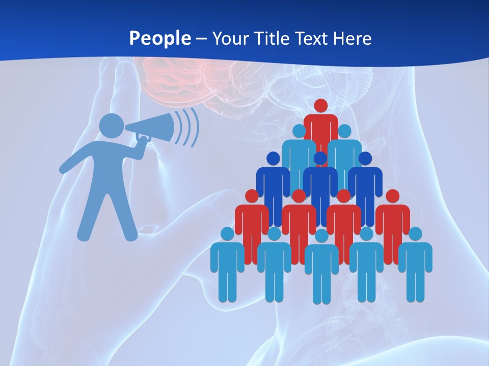 A Human Head With The Brain Highlighted In Red PowerPoint Template