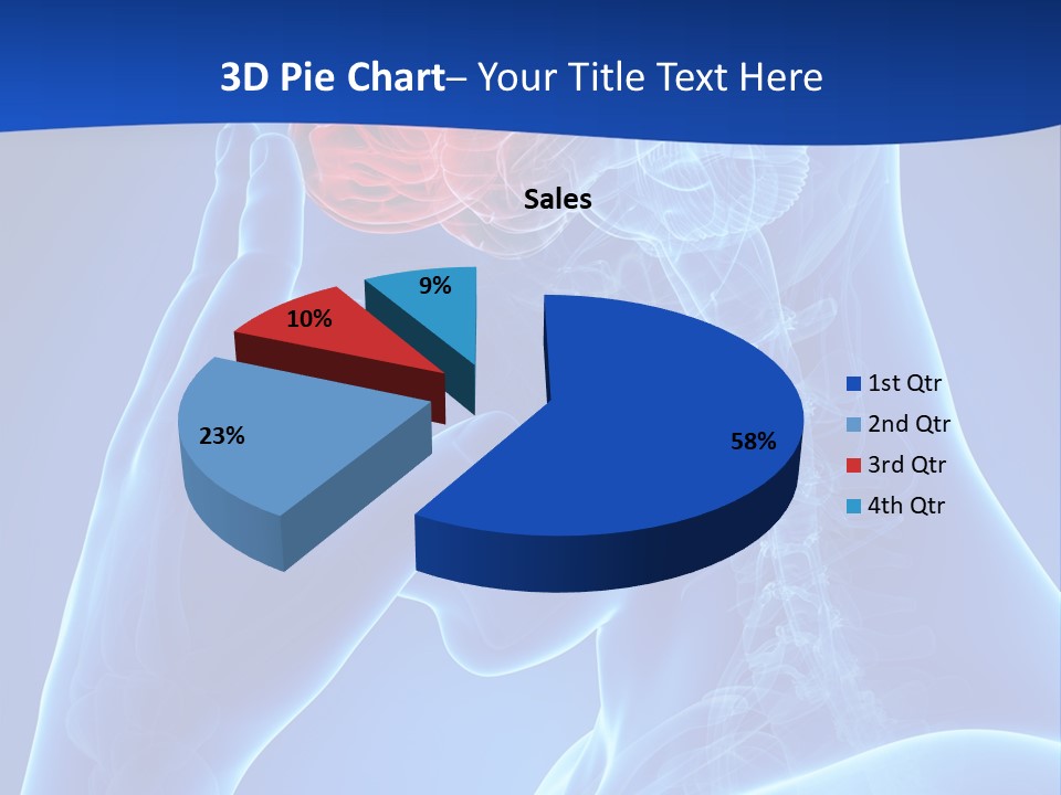 A Human Head With The Brain Highlighted In Red PowerPoint Template