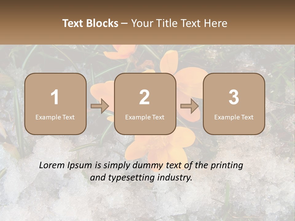 A Group Of Yellow Flowers Sitting On Top Of Snow Covered Ground PowerPoint Template