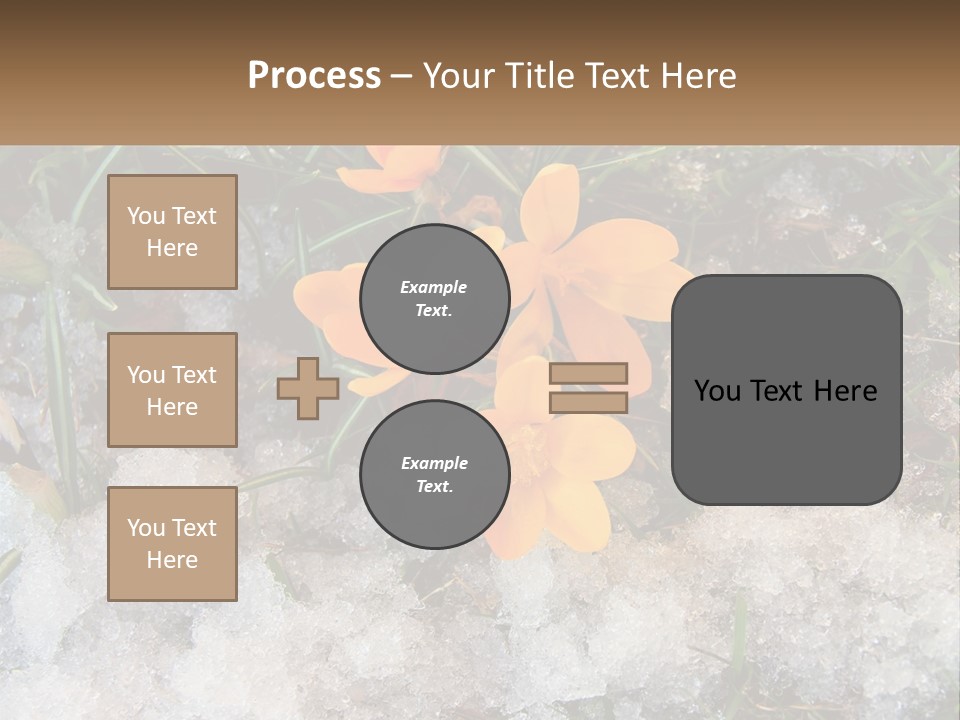 A Group Of Yellow Flowers Sitting On Top Of Snow Covered Ground PowerPoint Template