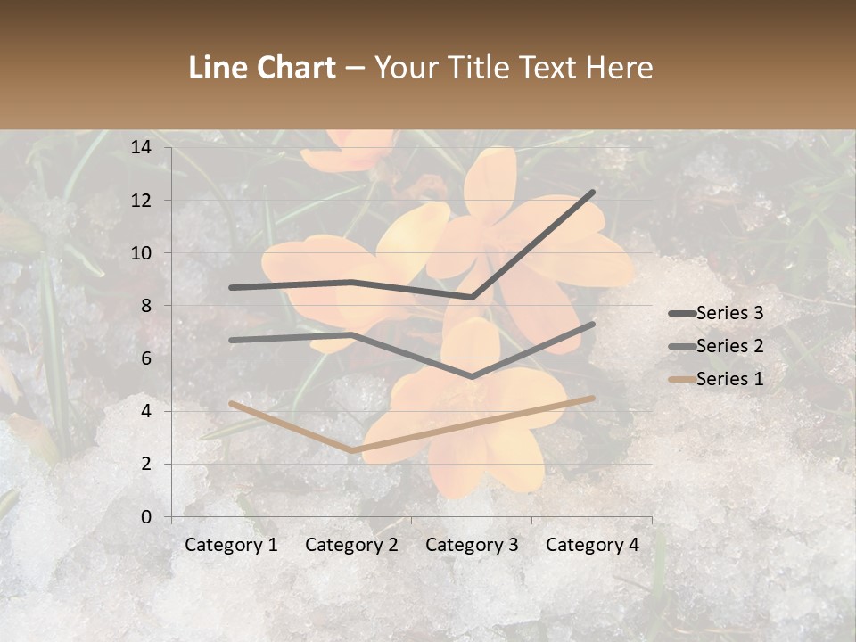 A Group Of Yellow Flowers Sitting On Top Of Snow Covered Ground PowerPoint Template
