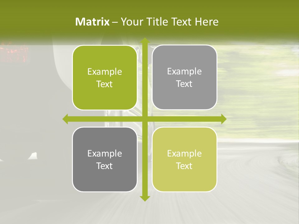 A Car Driving Down A Road With Blurry Trees In The Background PowerPoint Template
