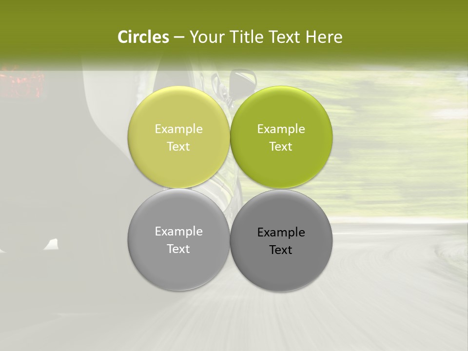 A Car Driving Down A Road With Blurry Trees In The Background PowerPoint Template