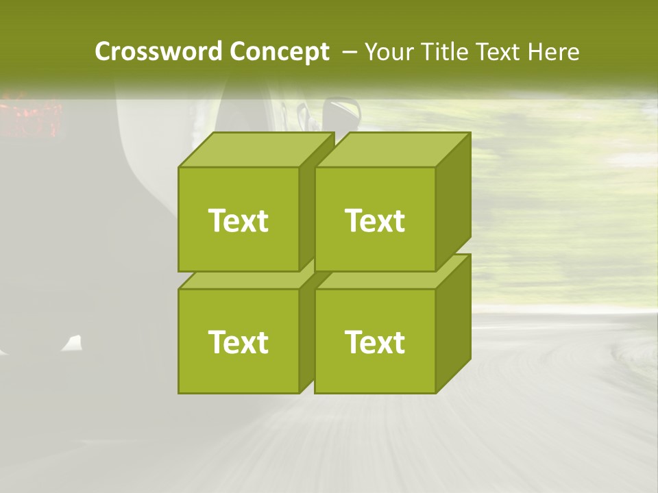 A Car Driving Down A Road With Blurry Trees In The Background PowerPoint Template