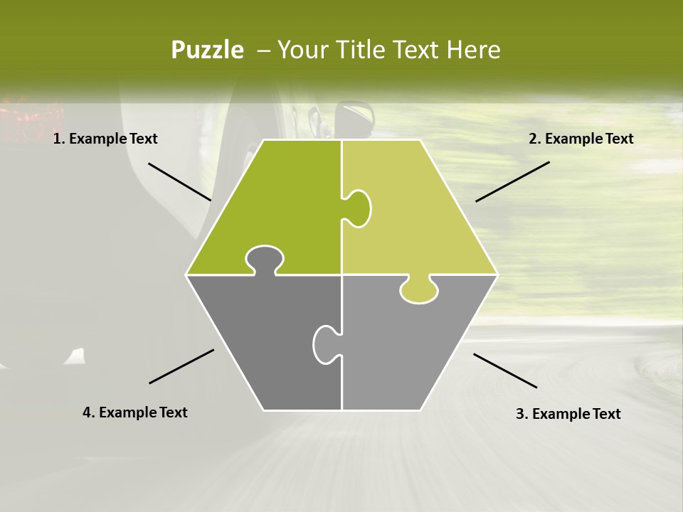 A Car Driving Down A Road With Blurry Trees In The Background PowerPoint Template