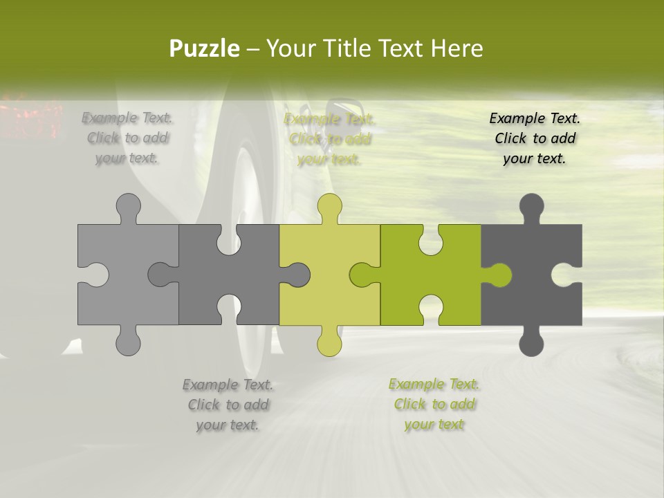 A Car Driving Down A Road With Blurry Trees In The Background PowerPoint Template