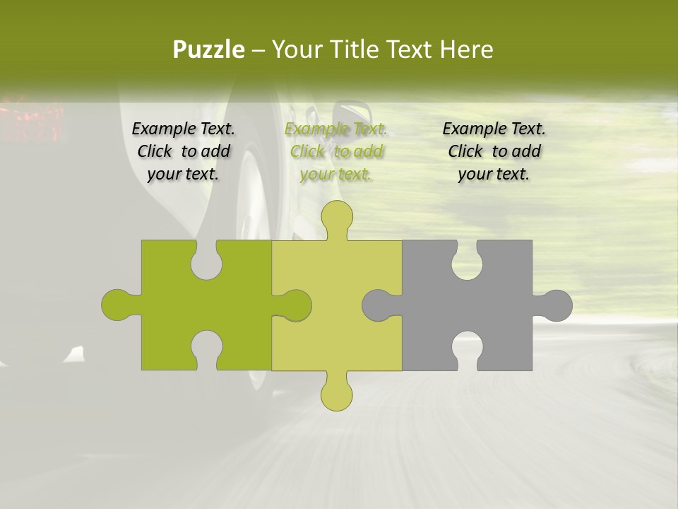 A Car Driving Down A Road With Blurry Trees In The Background PowerPoint Template
