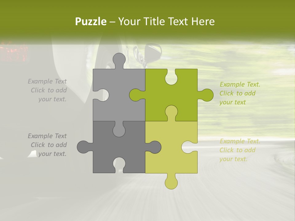A Car Driving Down A Road With Blurry Trees In The Background PowerPoint Template