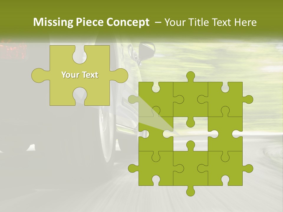 A Car Driving Down A Road With Blurry Trees In The Background PowerPoint Template