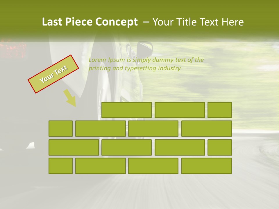 A Car Driving Down A Road With Blurry Trees In The Background PowerPoint Template