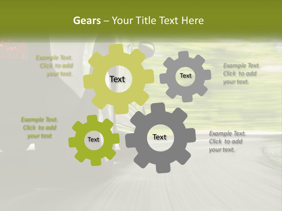 A Car Driving Down A Road With Blurry Trees In The Background PowerPoint Template