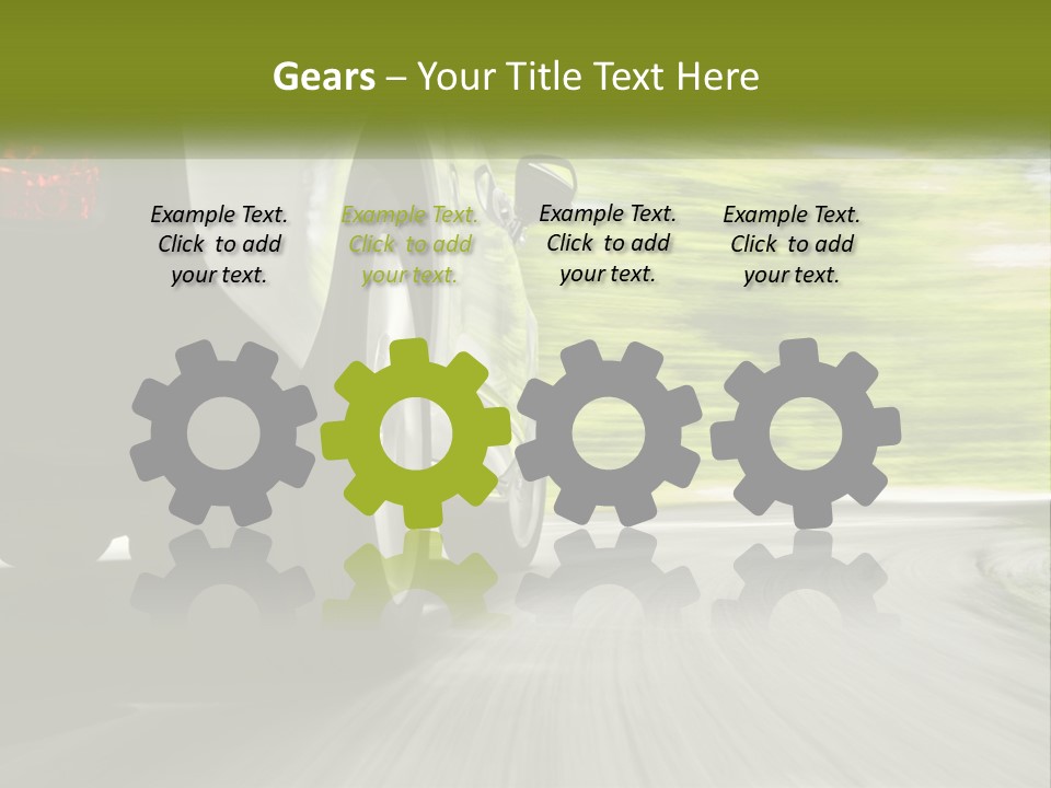 A Car Driving Down A Road With Blurry Trees In The Background PowerPoint Template