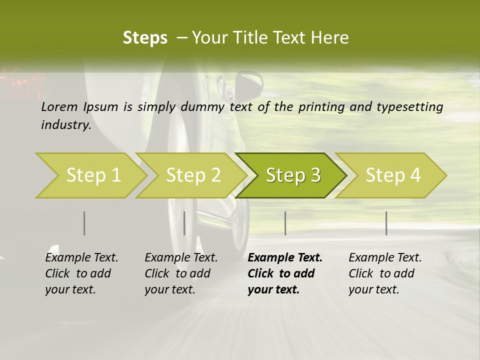 A Car Driving Down A Road With Blurry Trees In The Background PowerPoint Template