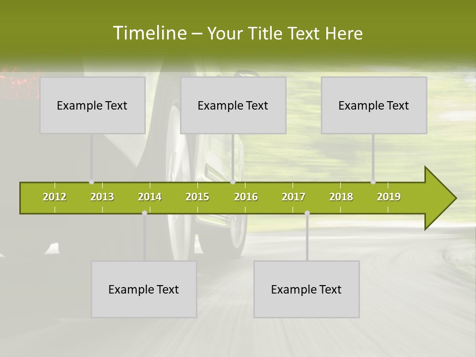 A Car Driving Down A Road With Blurry Trees In The Background PowerPoint Template