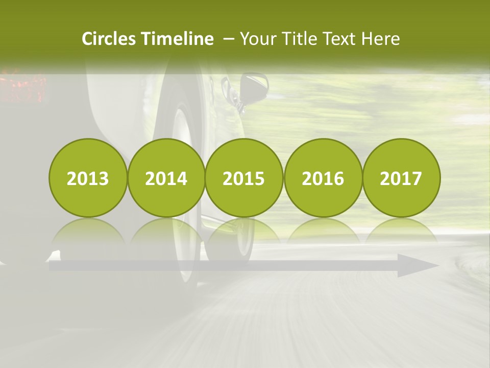 A Car Driving Down A Road With Blurry Trees In The Background PowerPoint Template