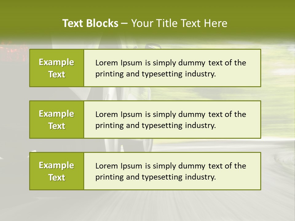 A Car Driving Down A Road With Blurry Trees In The Background PowerPoint Template