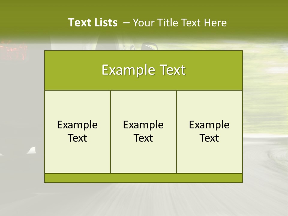 A Car Driving Down A Road With Blurry Trees In The Background PowerPoint Template