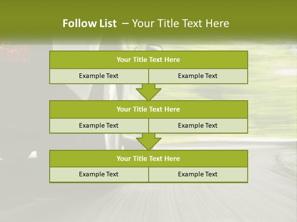 A Car Driving Down A Road With Blurry Trees In The Background PowerPoint Template
