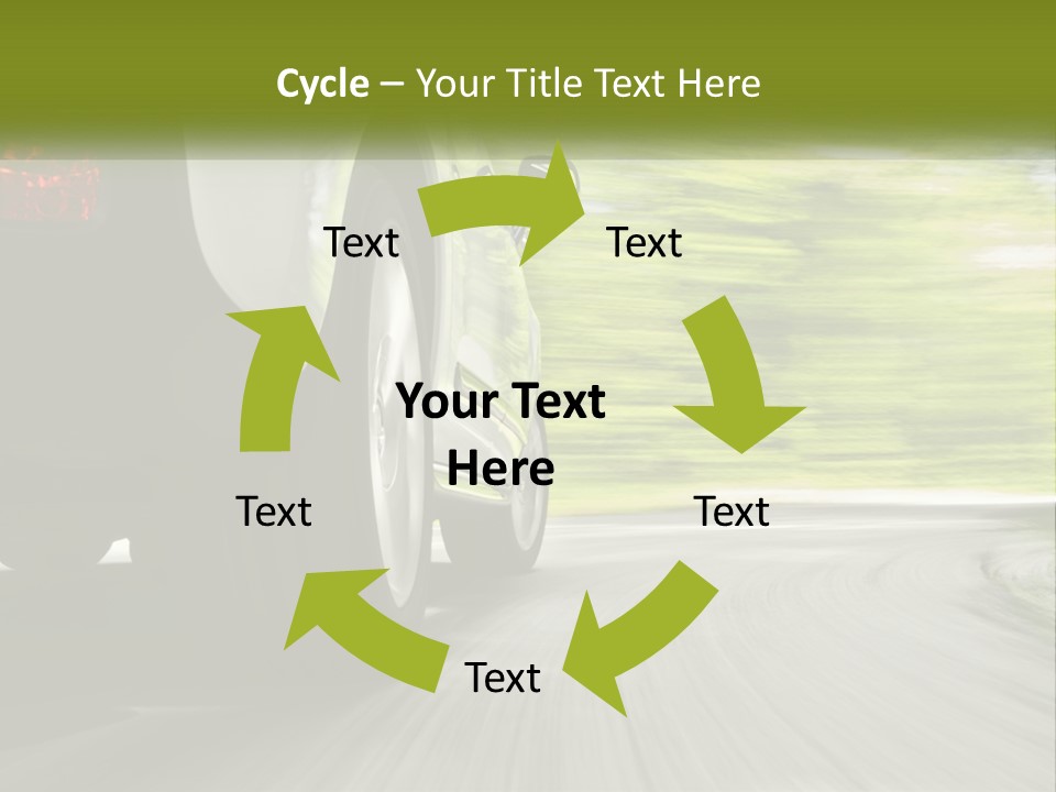 A Car Driving Down A Road With Blurry Trees In The Background PowerPoint Template
