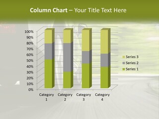 A Car Driving Down A Road With Blurry Trees In The Background PowerPoint Template