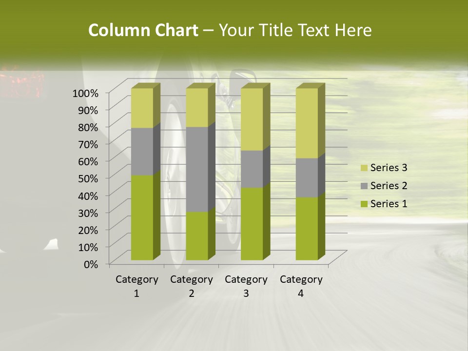 A Car Driving Down A Road With Blurry Trees In The Background PowerPoint Template