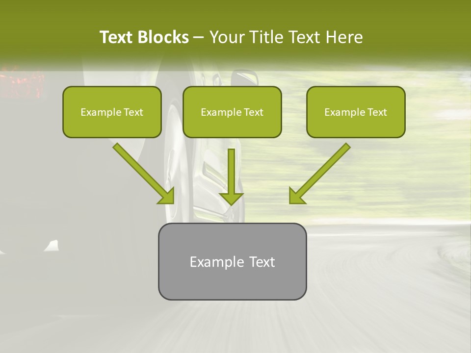 A Car Driving Down A Road With Blurry Trees In The Background PowerPoint Template