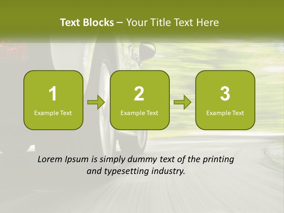 A Car Driving Down A Road With Blurry Trees In The Background PowerPoint Template
