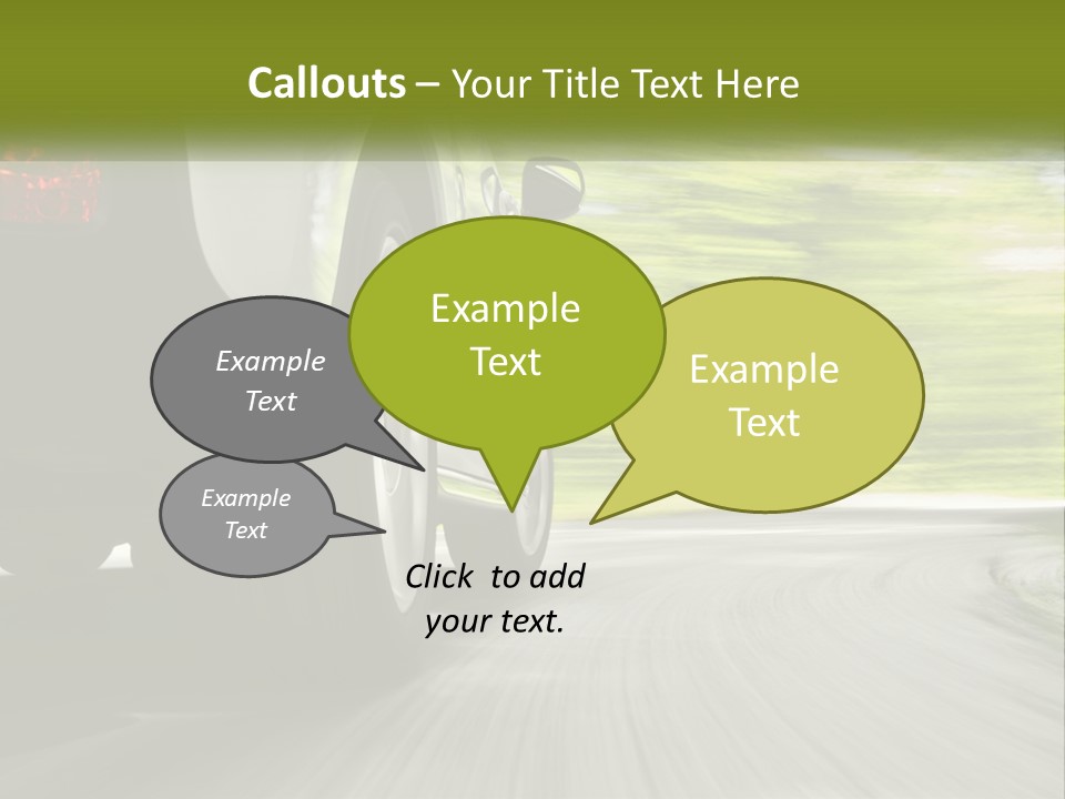 A Car Driving Down A Road With Blurry Trees In The Background PowerPoint Template