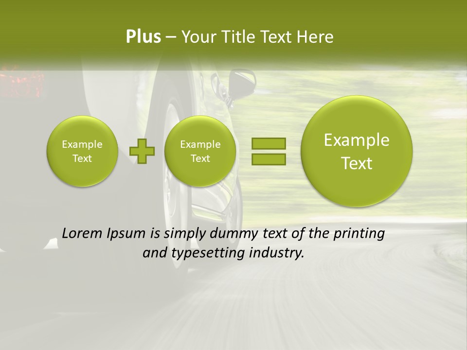 A Car Driving Down A Road With Blurry Trees In The Background PowerPoint Template