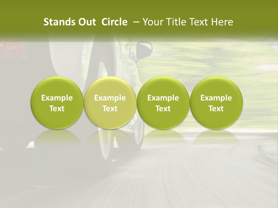 A Car Driving Down A Road With Blurry Trees In The Background PowerPoint Template