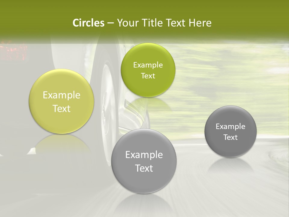 A Car Driving Down A Road With Blurry Trees In The Background PowerPoint Template