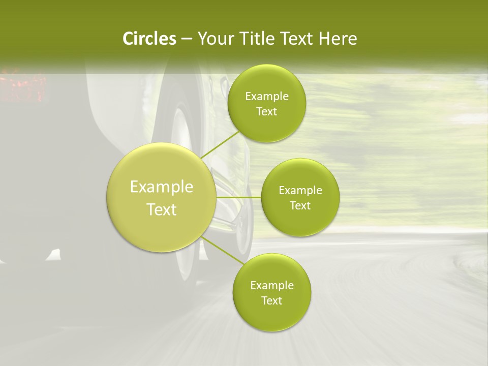 A Car Driving Down A Road With Blurry Trees In The Background PowerPoint Template