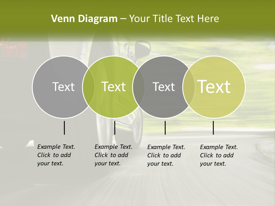 A Car Driving Down A Road With Blurry Trees In The Background PowerPoint Template