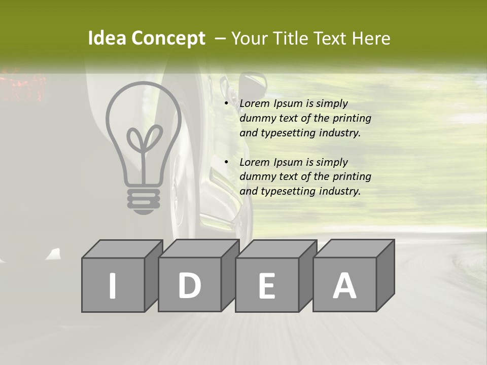 A Car Driving Down A Road With Blurry Trees In The Background PowerPoint Template
