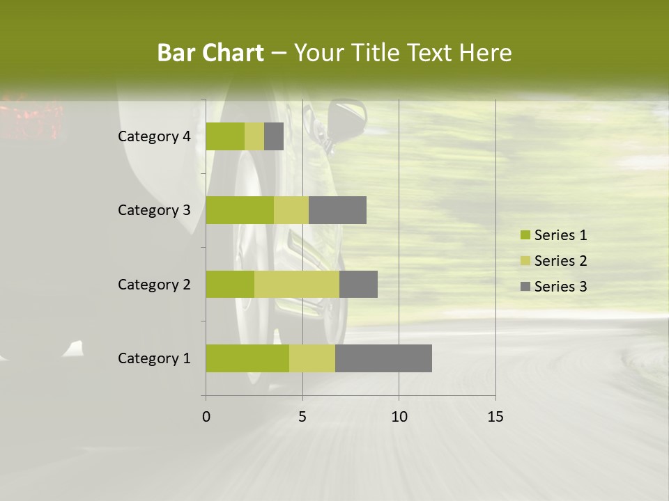 A Car Driving Down A Road With Blurry Trees In The Background PowerPoint Template