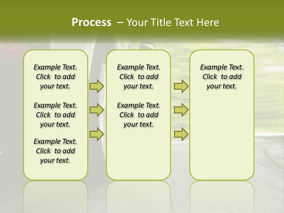 A Car Driving Down A Road With Blurry Trees In The Background PowerPoint Template