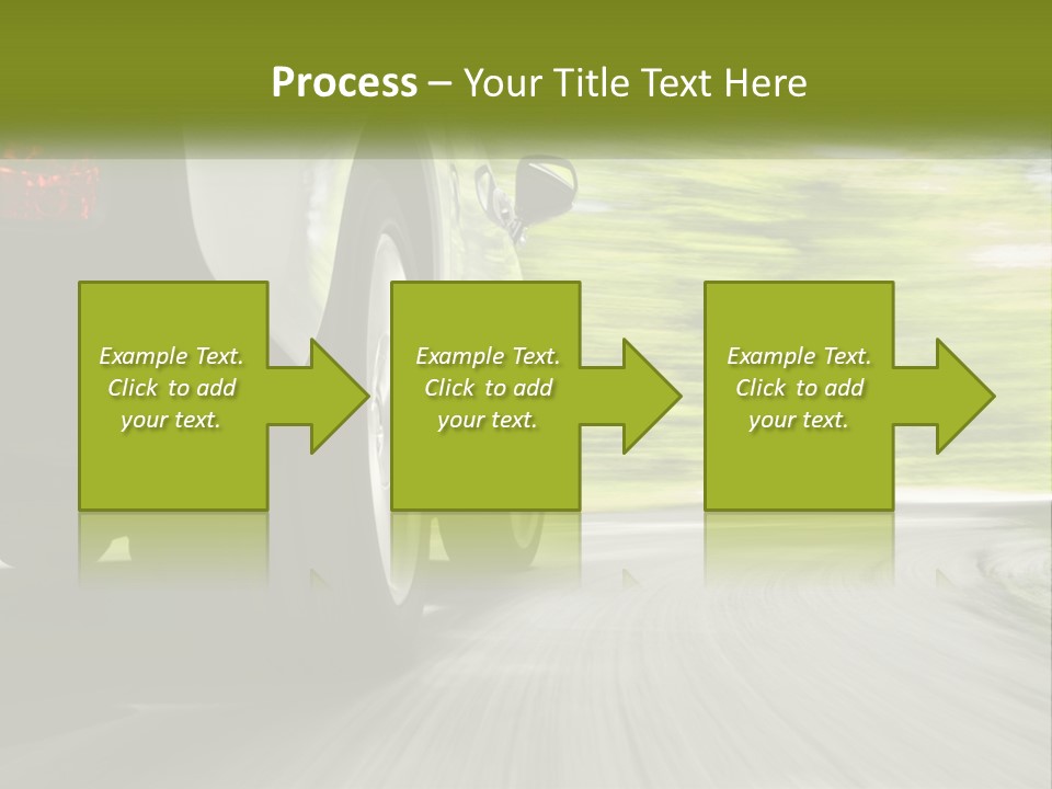 A Car Driving Down A Road With Blurry Trees In The Background PowerPoint Template