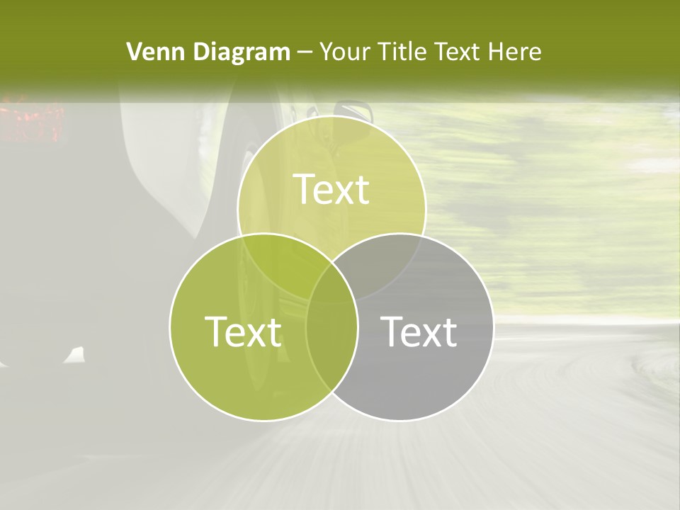 A Car Driving Down A Road With Blurry Trees In The Background PowerPoint Template