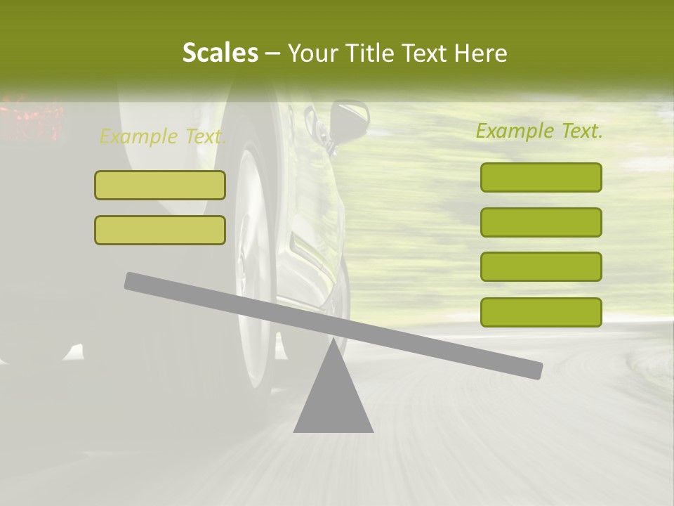 A Car Driving Down A Road With Blurry Trees In The Background PowerPoint Template