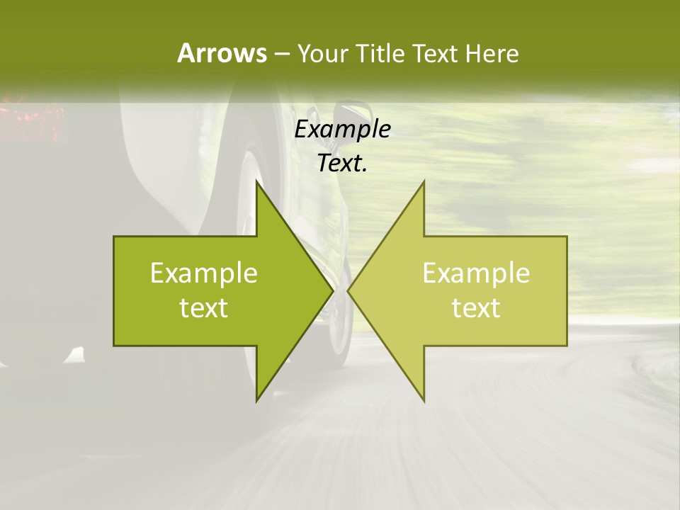 A Car Driving Down A Road With Blurry Trees In The Background PowerPoint Template