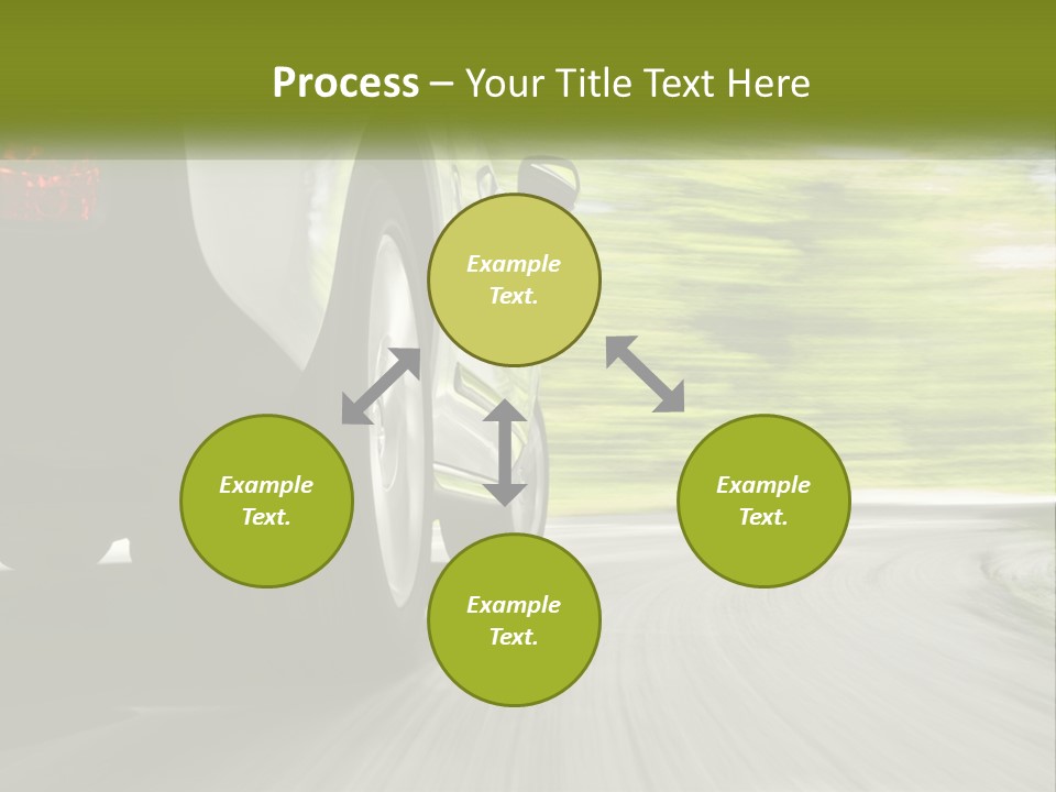 A Car Driving Down A Road With Blurry Trees In The Background PowerPoint Template