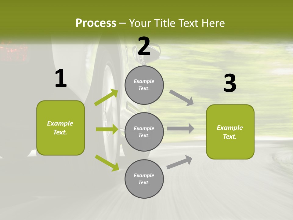 A Car Driving Down A Road With Blurry Trees In The Background PowerPoint Template