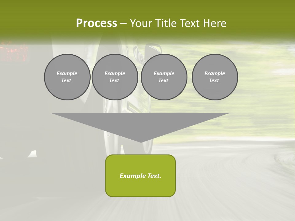 A Car Driving Down A Road With Blurry Trees In The Background PowerPoint Template