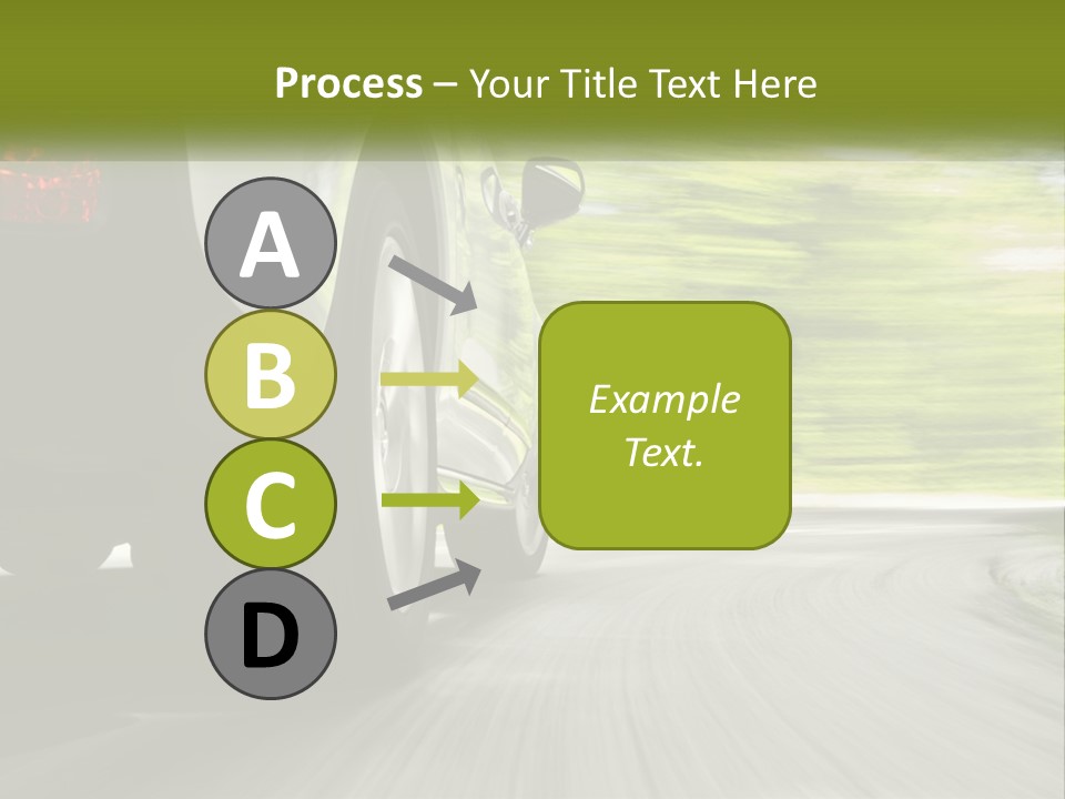 A Car Driving Down A Road With Blurry Trees In The Background PowerPoint Template