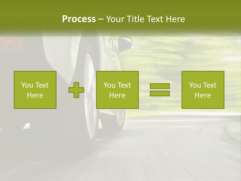 A Car Driving Down A Road With Blurry Trees In The Background PowerPoint Template