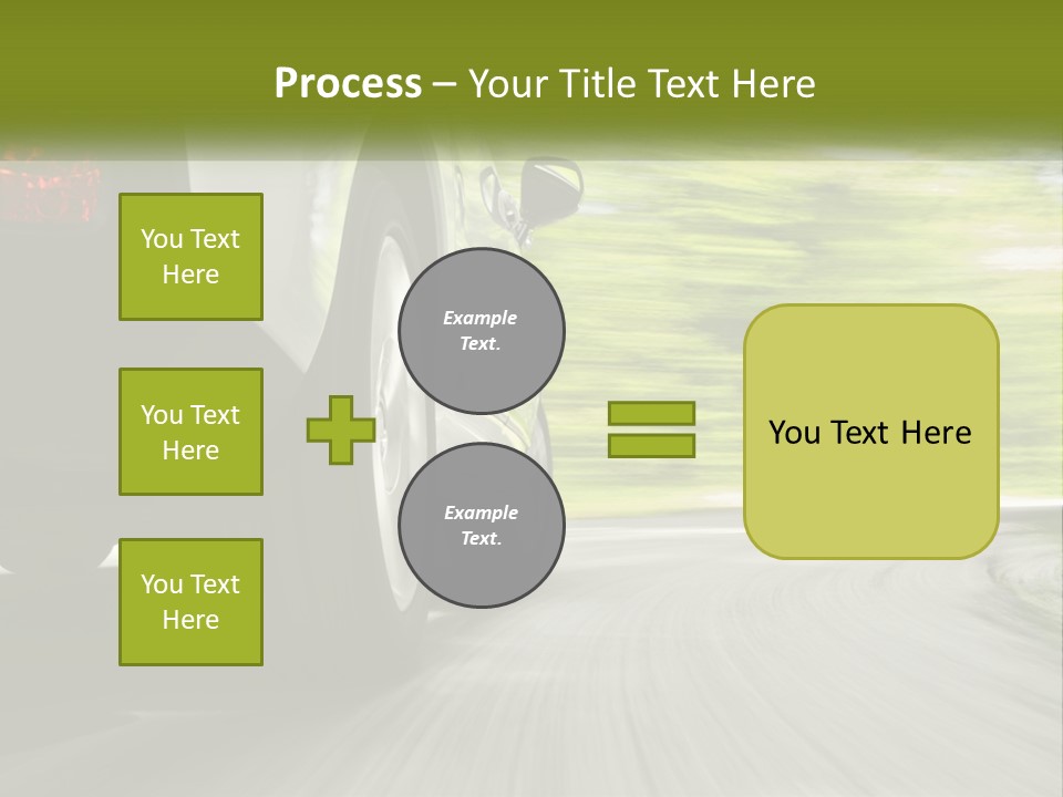 A Car Driving Down A Road With Blurry Trees In The Background PowerPoint Template