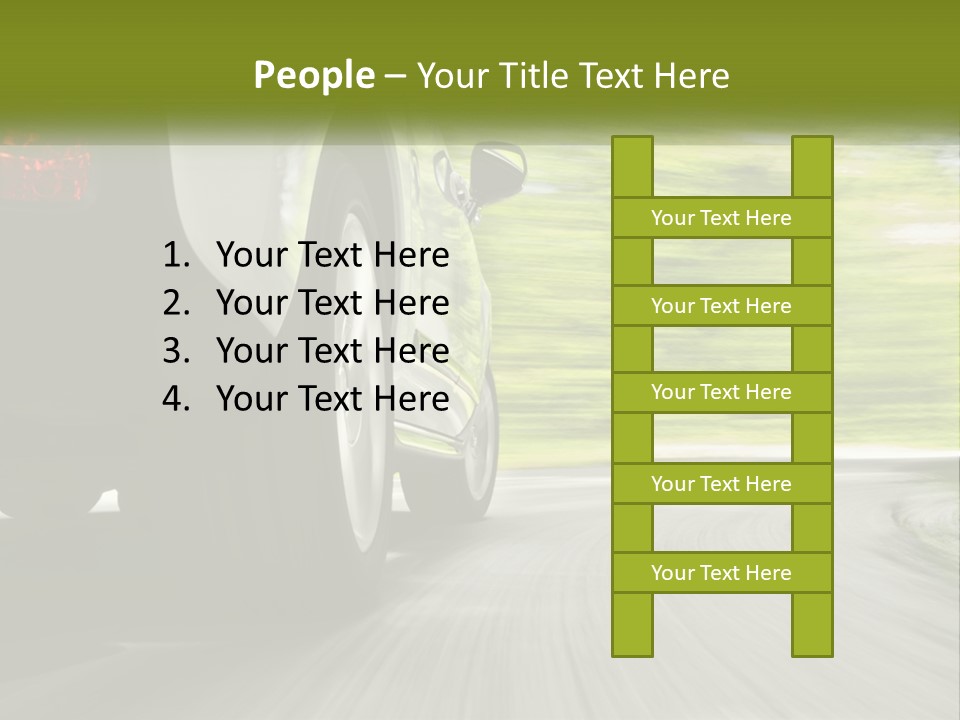 A Car Driving Down A Road With Blurry Trees In The Background PowerPoint Template