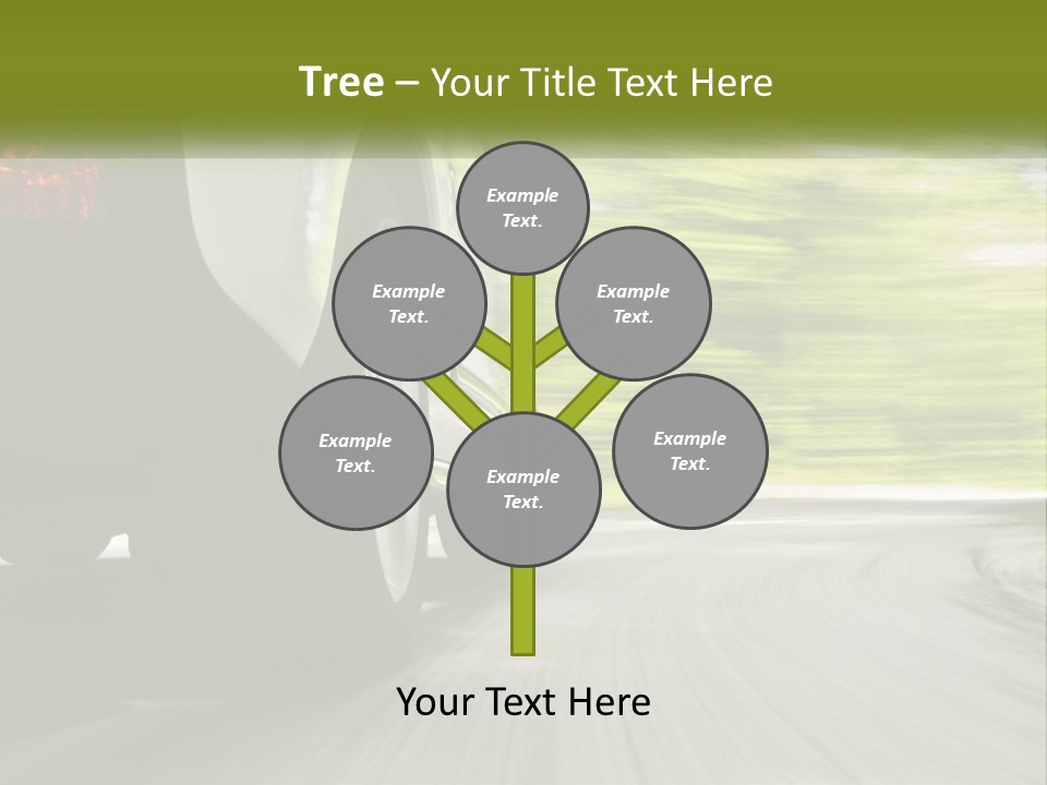 A Car Driving Down A Road With Blurry Trees In The Background PowerPoint Template