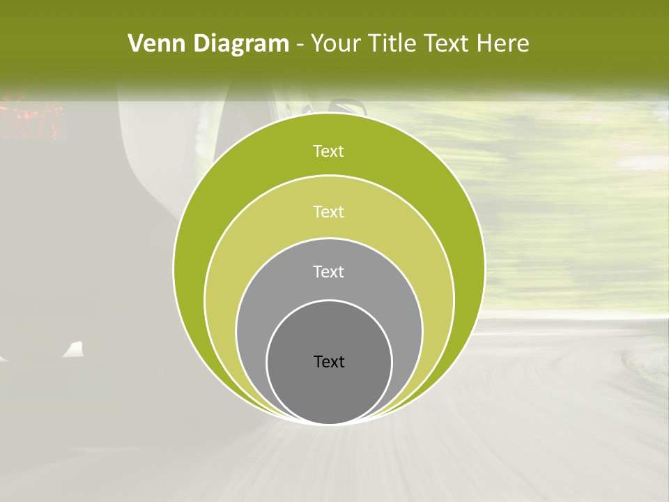 A Car Driving Down A Road With Blurry Trees In The Background PowerPoint Template