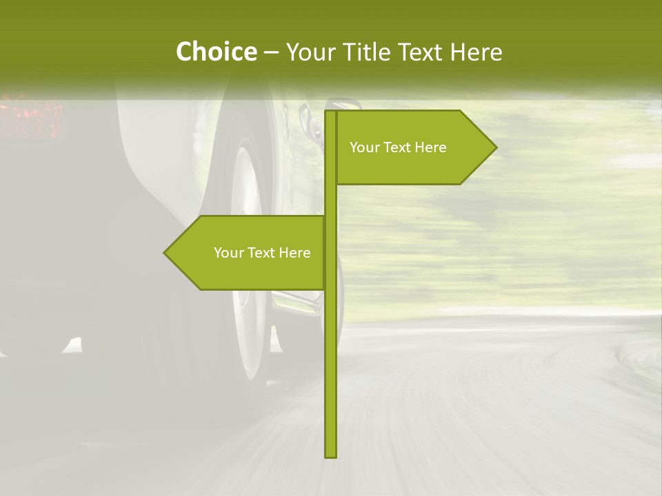 A Car Driving Down A Road With Blurry Trees In The Background PowerPoint Template